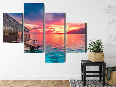 Ljuddämpande tavla - Sunset over the south pacific