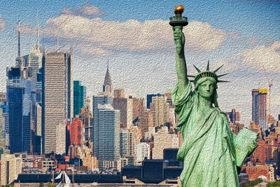 Ljuddämpande tavla - The statue of liberty in new