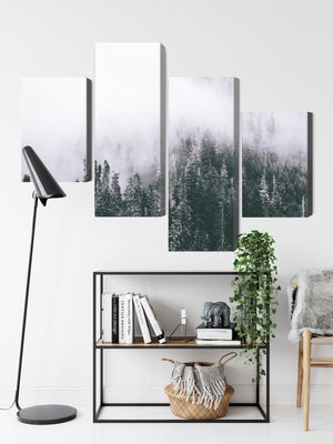 Ljuddämpande tavla - A forest shrouded in fog