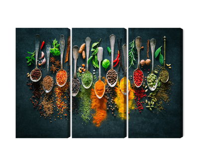 Ljuddämpande tavla - Herbs and spices on spoons