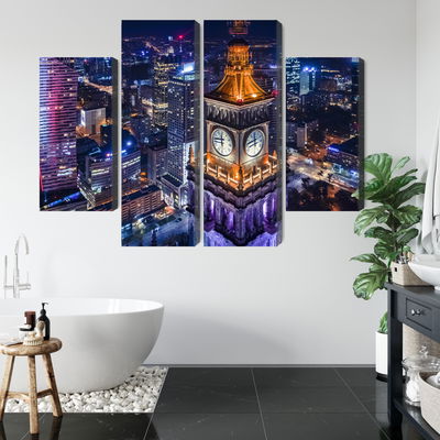 Ljuddämpande tavla - Warsaw panorama at night