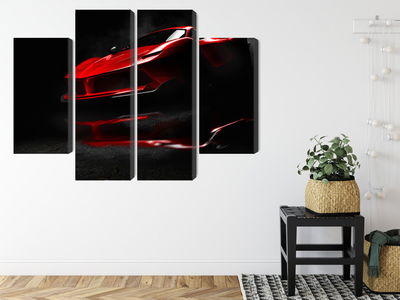 Ljuddämpande tavla - Red sports car 3d