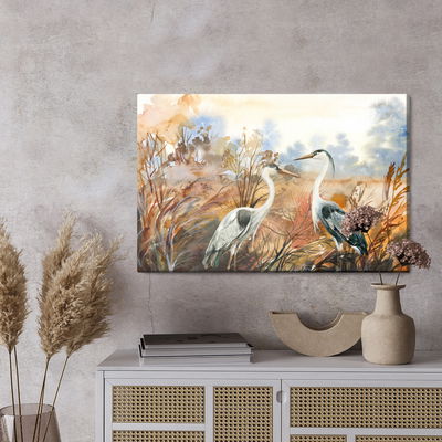 Ljuddämpande tavla - Cranes in autumn