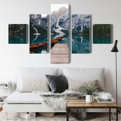 Ljuddämpande tavla - Lake braies in Italy