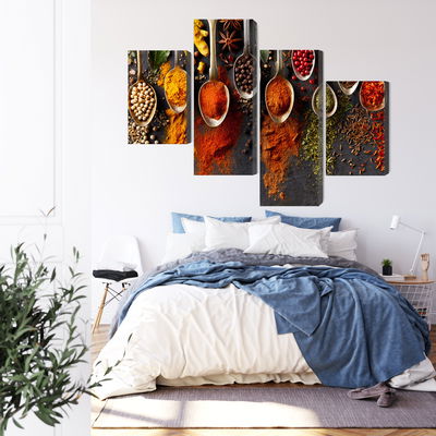 Ljuddämpande tavla - Spices on a black background