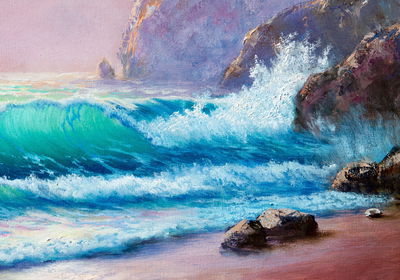 Ljuddämpande tavla - Rocks by the sea