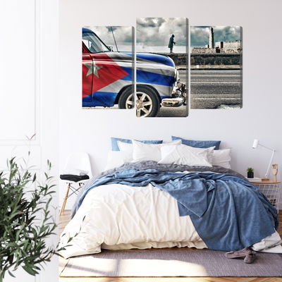 Ljuddämpande tavla - A car with a cuban flag