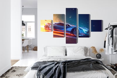 Ljuddämpande tavla - 3d futuristic sports car