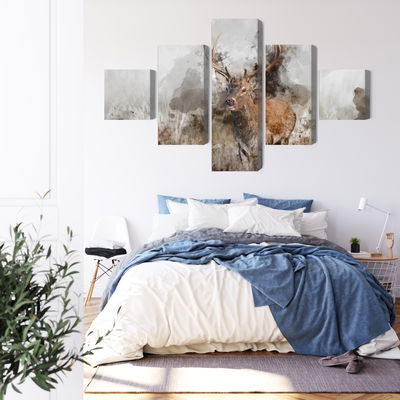 Ljuddämpande tavla - A deer painted with 3d