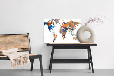 Ljuddämpande tavla - World map - graffiti