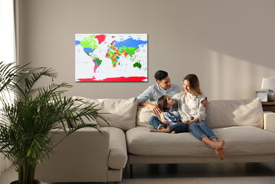 Ljuddämpande tavla - Colorful world political map