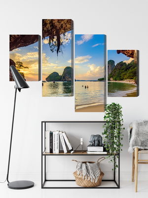 Ljuddämpande tavla - Sunset on a beach in thailand