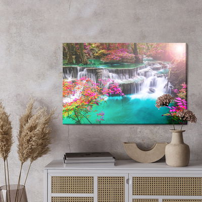 Ljuddämpande tavla - A waterfall in a colorful