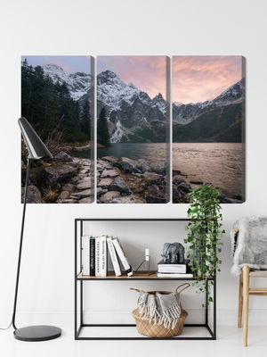 Ljuddämpande tavla - Lake and forest