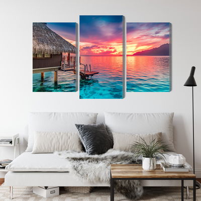 Ljuddämpande tavla - Sunset over the south pacific