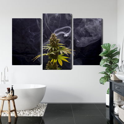 Ljuddämpande tavla - Cannabis plant on a smoky