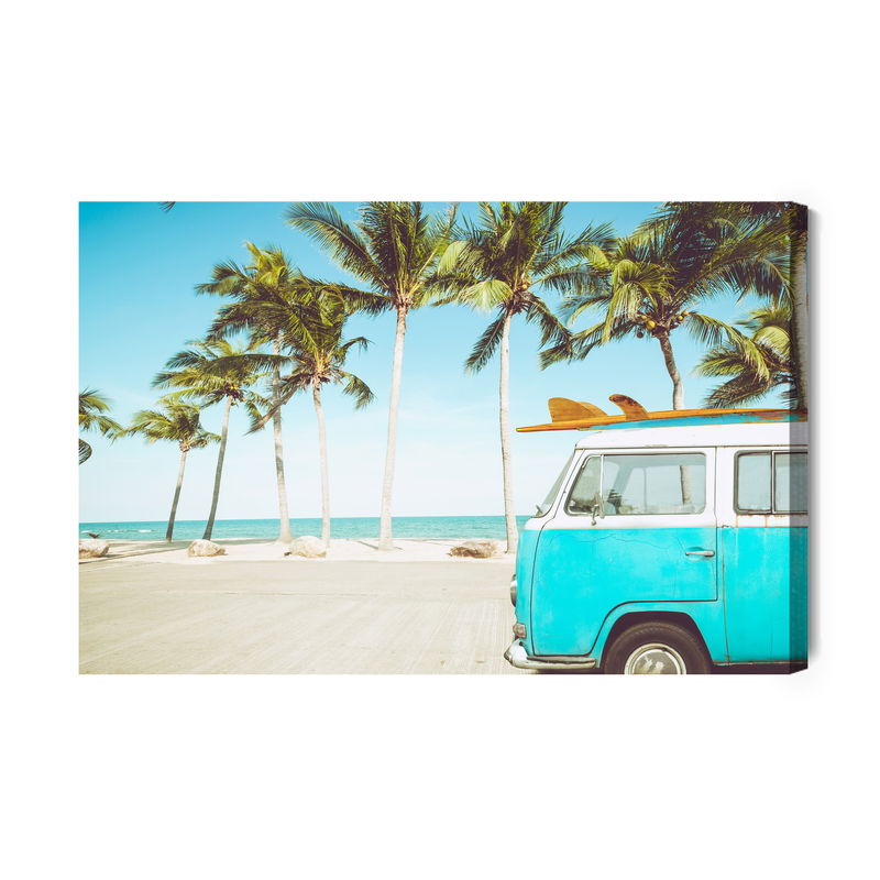 Ljuddämpande tavla - Car and tropical beach