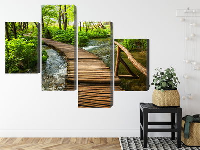 Ljuddämpande tavla - Wooden pier in the forest