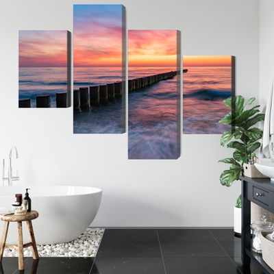 Ljuddämpande tavla - The baltic sea with wooden