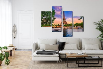 Ljuddämpande tavla - Eiffel tower and seine river