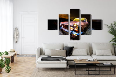 Ljuddämpande tavla - Old abandoned car 3d