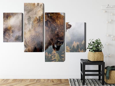 Ljuddämpande tavla - A bison on the background