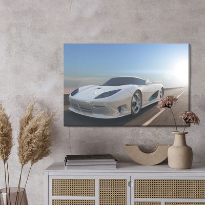 Ljuddämpande tavla - White sports car