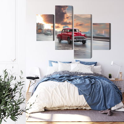 Ljuddämpande tavla - Historic car on the road