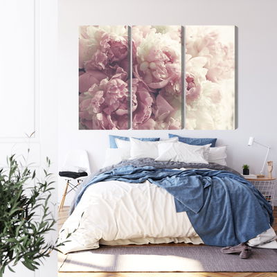 Ljuddämpande tavla - Peonies in shades of pink