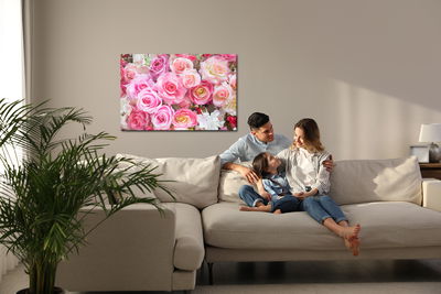 Ljuddämpande tavla - 3d multi-colored roses