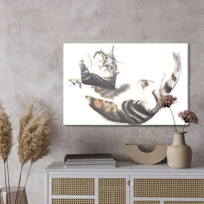 Ljuddämpande tavla - Cat painted with watercolor