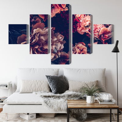 Ljuddämpande tavla - Colorful flowers in a retro