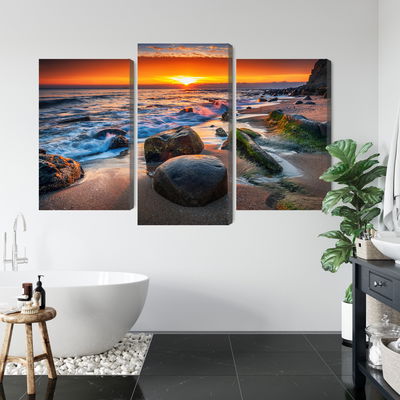 Ljuddämpande tavla - 3d beach sunset