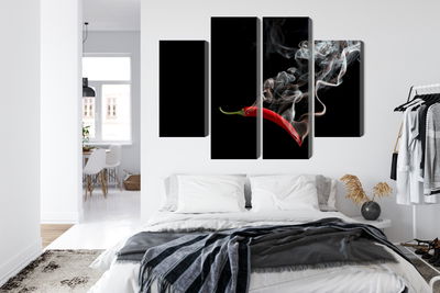 Ljuddämpande tavla - Red chili with smoke