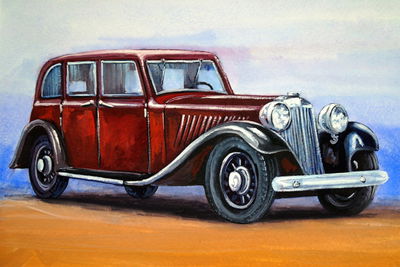 Ljuddämpande tavla - Red vintage car