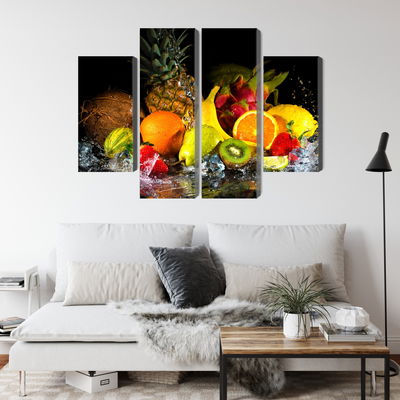 Ljuddämpande tavla - Fruit with a splash of water