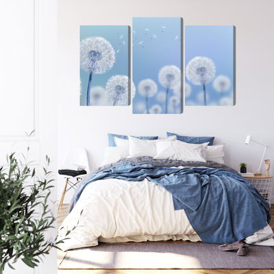 Ljuddämpande tavla - Dandelions on a blue