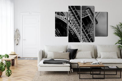 Ljuddämpande tavla - Black and white eiffel tower