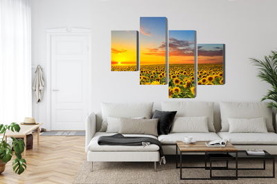 Ljuddämpande tavla - Sunset over a 3d sunflower