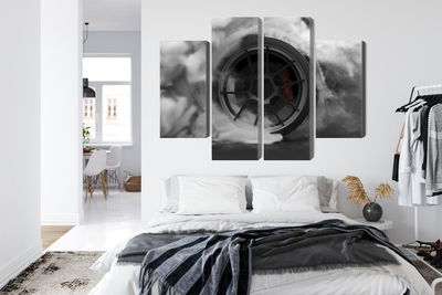 Ljuddämpande tavla - Car wheel in a cloud of 3d