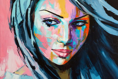 Ljuddämpande tavla - Colorful female portrait