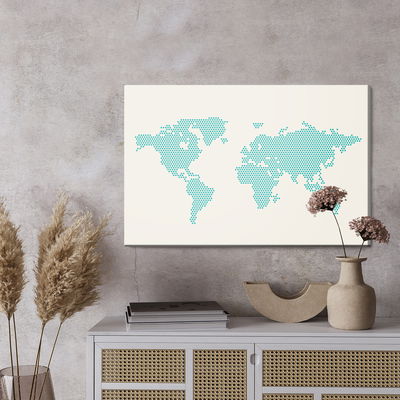 Ljuddämpande tavla - World map made of dots