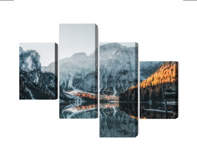 Ljuddämpande tavla - Italian lake braies 3d