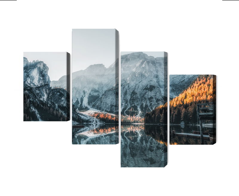 Ljuddämpande tavla - Italian lake braies 3d