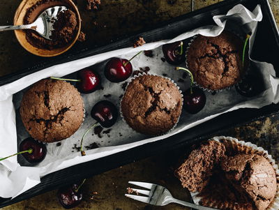 Ljuddämpande tavla - Muffins with cherries
