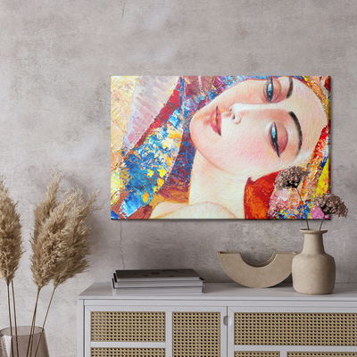 Ljuddämpande tavla - Colorful portrait of a young