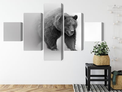 Ljuddämpande tavla - Bear in the fog 3d