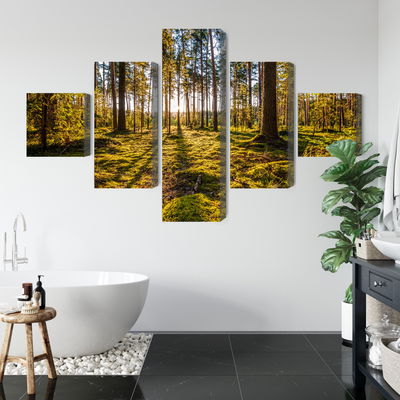 Ljuddämpande tavla - 3d sunny forest landscape