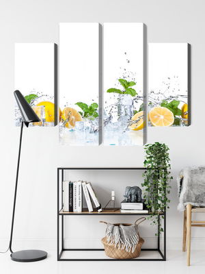 Ljuddämpande tavla - Mint leaves with lemons