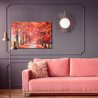 Ljuddämpande tavla - Autumn forest in warm colors